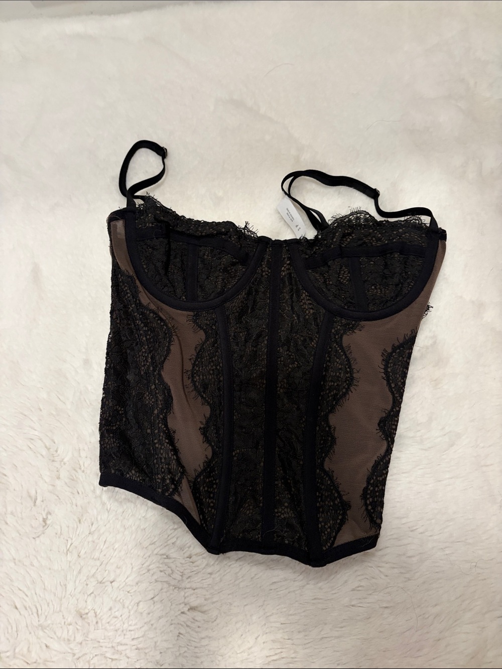 Urban Outfitters Black Lace Bustier Corset Top